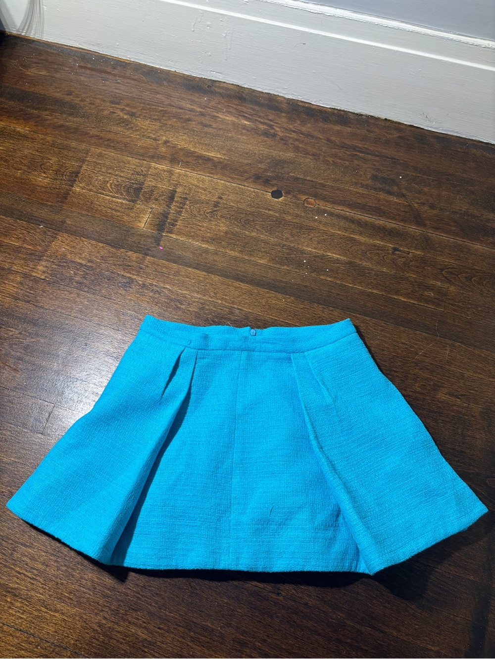Zara Bright Blue Textured Mini Skirt Size S